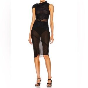 NWT Rick Owens Dustulator Black Sleeveless Dress Size IT 40 US 4 Revolve FWRD